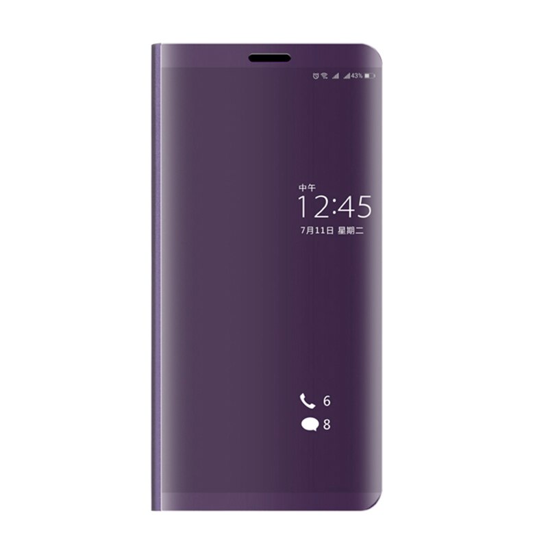 Samsung A50 caso de lujo espejo inteligente Flip funda para Samsung Galaxy a50 50 50a de Galax A505F Fundas Coque: Purple