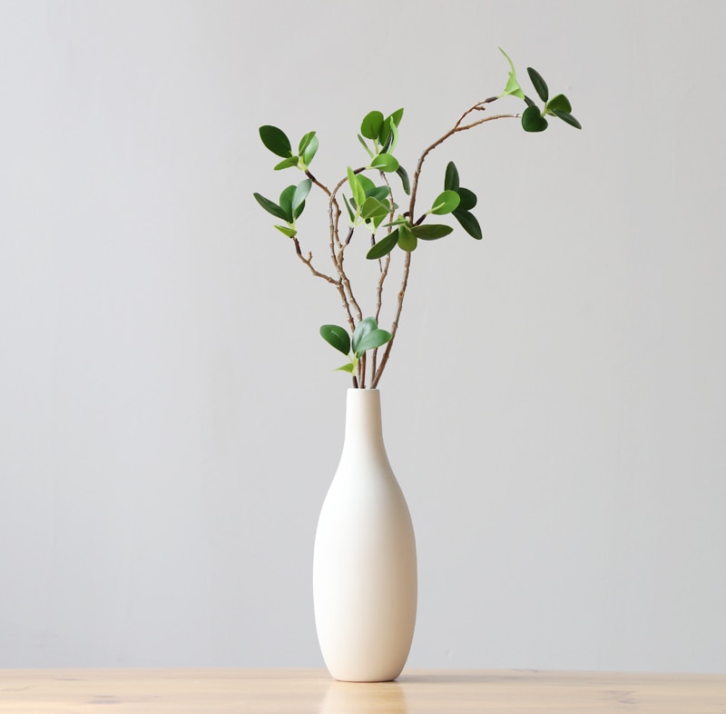 Lille mund vase hvid keramik mat vase porcelæn vase til plante tørret blomster dekoration beholder minimalistisk hjemmebord dekoration