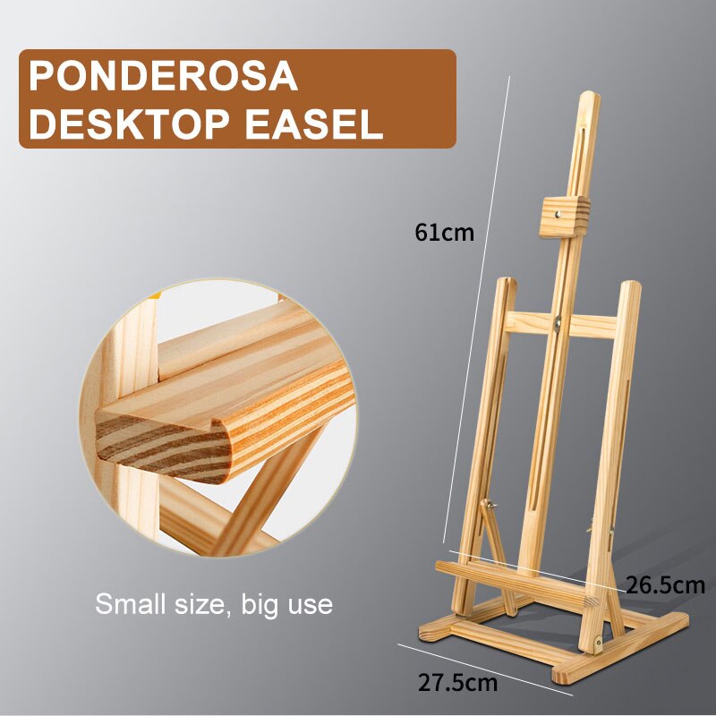 Desktop Easel Art Student's Drawing Board 4k Easel Folding Portable Beginner Watercolor Oil Painting Wooden Easel Sketch: yellow pine