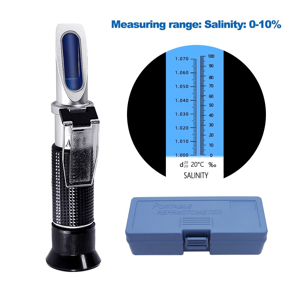 With Retail Box hand-held 0-100% Refractometer Optical Instruments salinity Salt SeaWater Salinity Specific Gravity tester35%off