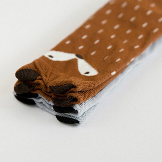 bebé niños niñas estampado de zorro calcetines largos suave algodón protege la rodilla medias altas