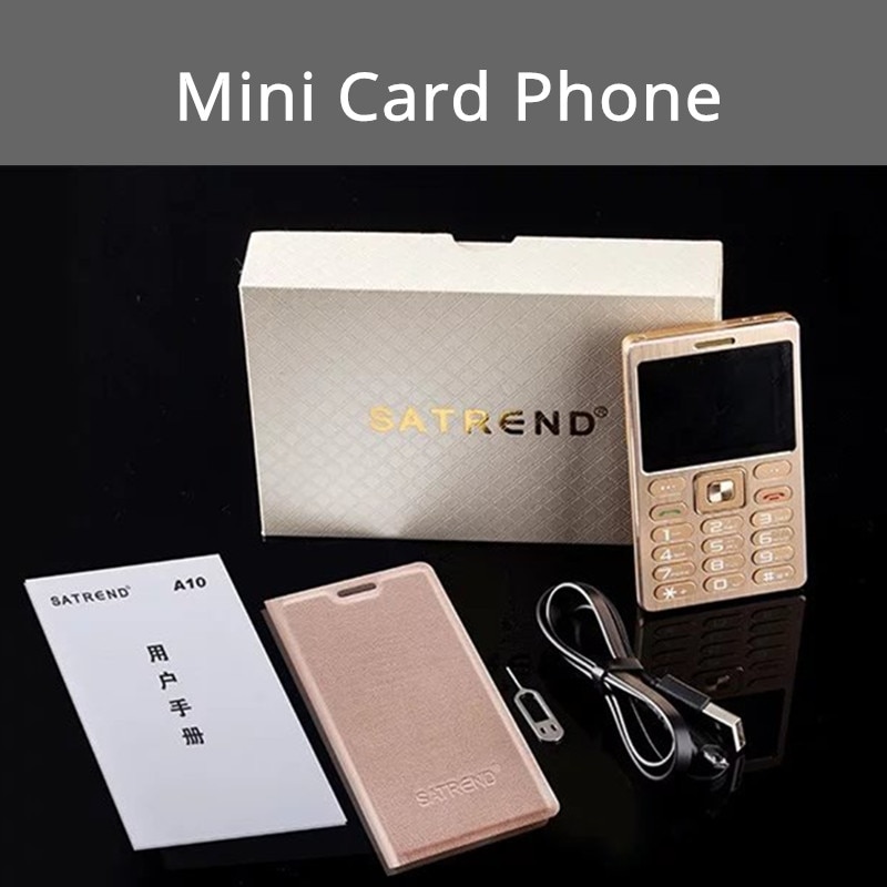 Kaart Telefoon A10 Mini Luxe Mobiele Telefoon Bar Dual Sim Mp3 Bluetooth Dial 3.5mm Koptelefoon Jack Remote Camera Push -knop Mobiele Telefoon