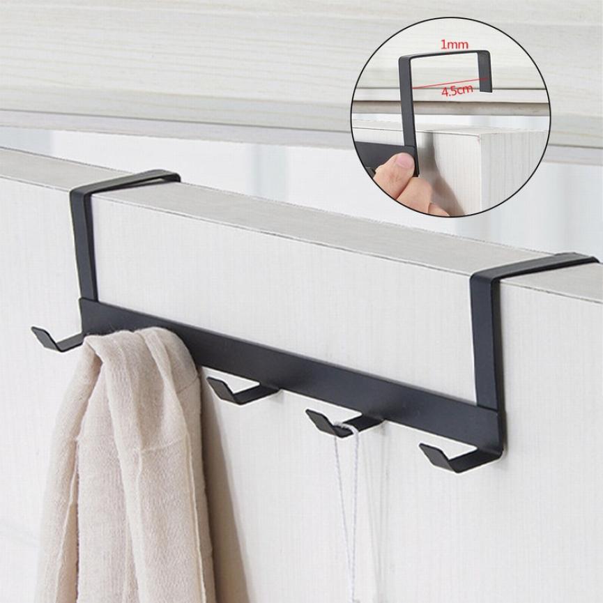 Practical Wrought Iron Door Hook with 5 Hook Save Space Cloth Hanger Door Wall Hanger Home Storage Supplies Hook Behind Door