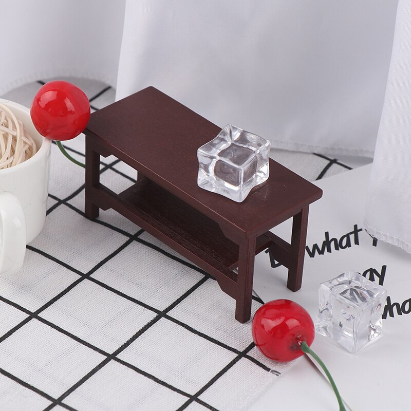 Mini Wooden Coffee Table Simulation End Table Furniture Toys For Doll House Decoration Accessories 1/12 Dollhouse Miniature