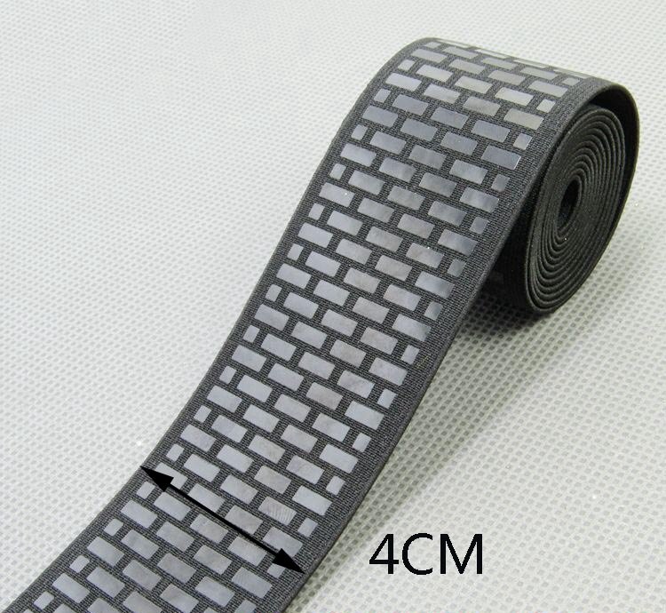 Goud Pailletten Elastische Band Kledingstuk Broek Reflecterende Stretch Elastische Omboordsels Linten Zachte Riemspanning Rubberen Band: brickblack / 5Yards