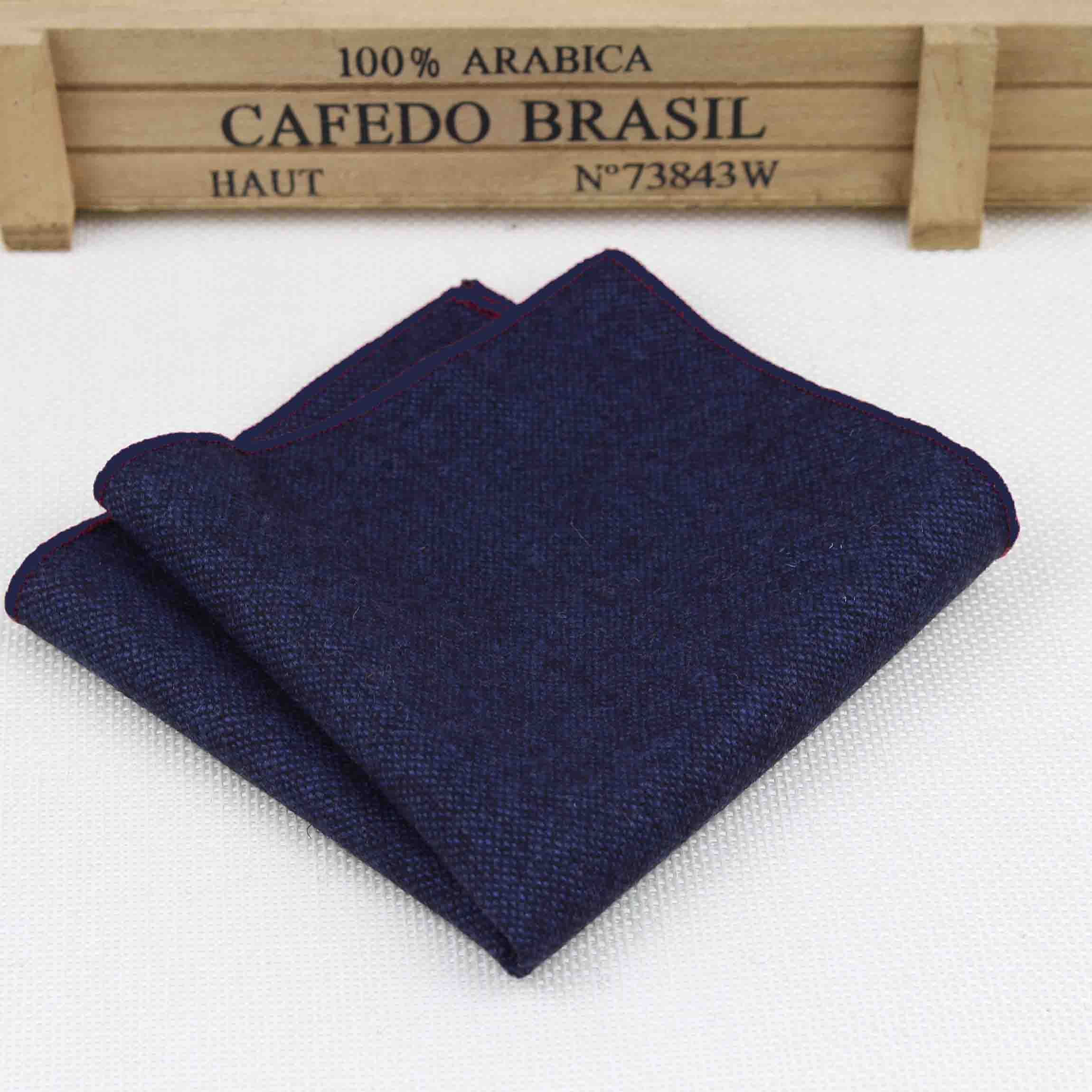 Hankerchief Scarves Vintage Wool Hankies Men's Pocket Square Handkerchiefs Striped Solid Cotton 23*23cm: 11
