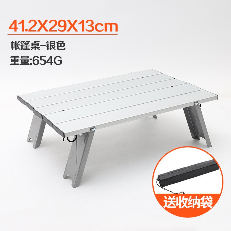 Outdoor Ultralight 7075 Aluminum Alloy Portable Table Folding Occasional Table Tent Camping Table Folding Computer Desk: Sliver