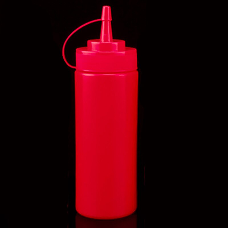 1Pc 340ml 12oz Squeeze Bottle Souce Bottle Condiment Dispenser Ketchup Mustard Soybean Sauce Vinegar Gravy Boats: Red