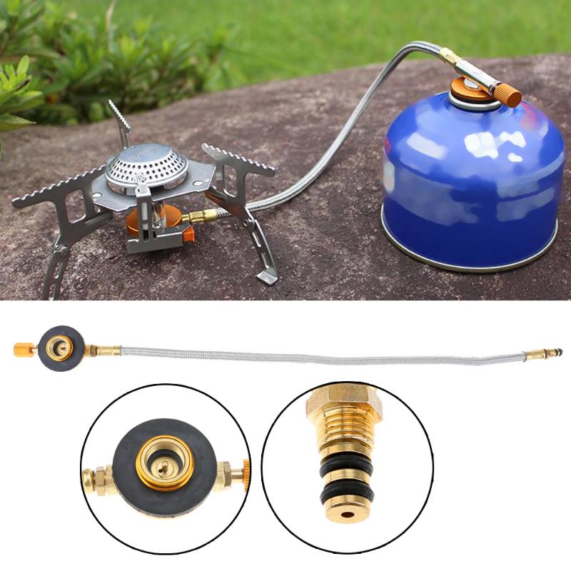 Adaptador de manguera trenzada para cocina de acampada al aire libre, estufa de Gas quemador de, Conector de horno, válvula de tanque de Gas para cocina de acampada