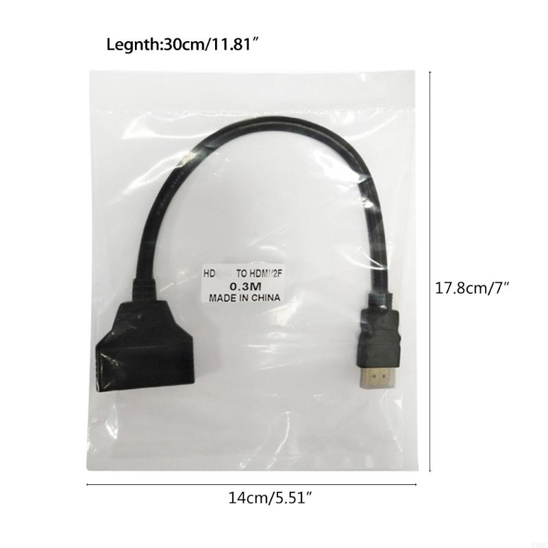 920L 1 Male to Two Female 1 to 2 Way Splitter Adapter Cable for HDTV Support Two TVs 11.8in