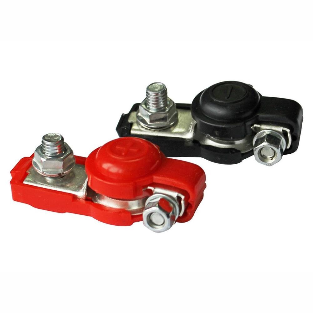 6-12V pole terminals car battery terminals black and red color connector 2x battery quick-release clamps
