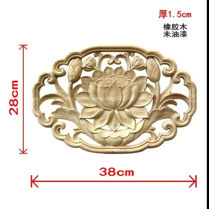 Décoration Tibétaine en Bois Massif Creux Carimplanté, Accessoire de Maison: vert clair