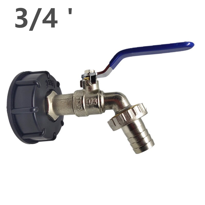 Ibc tankadapter  s60 x 6 1/2 "trädgårdsslang kran vattentank slanganslutning 3/4 " trädgård kran ersättning kontakt montering ventil: 3 4 mässingsadapter
