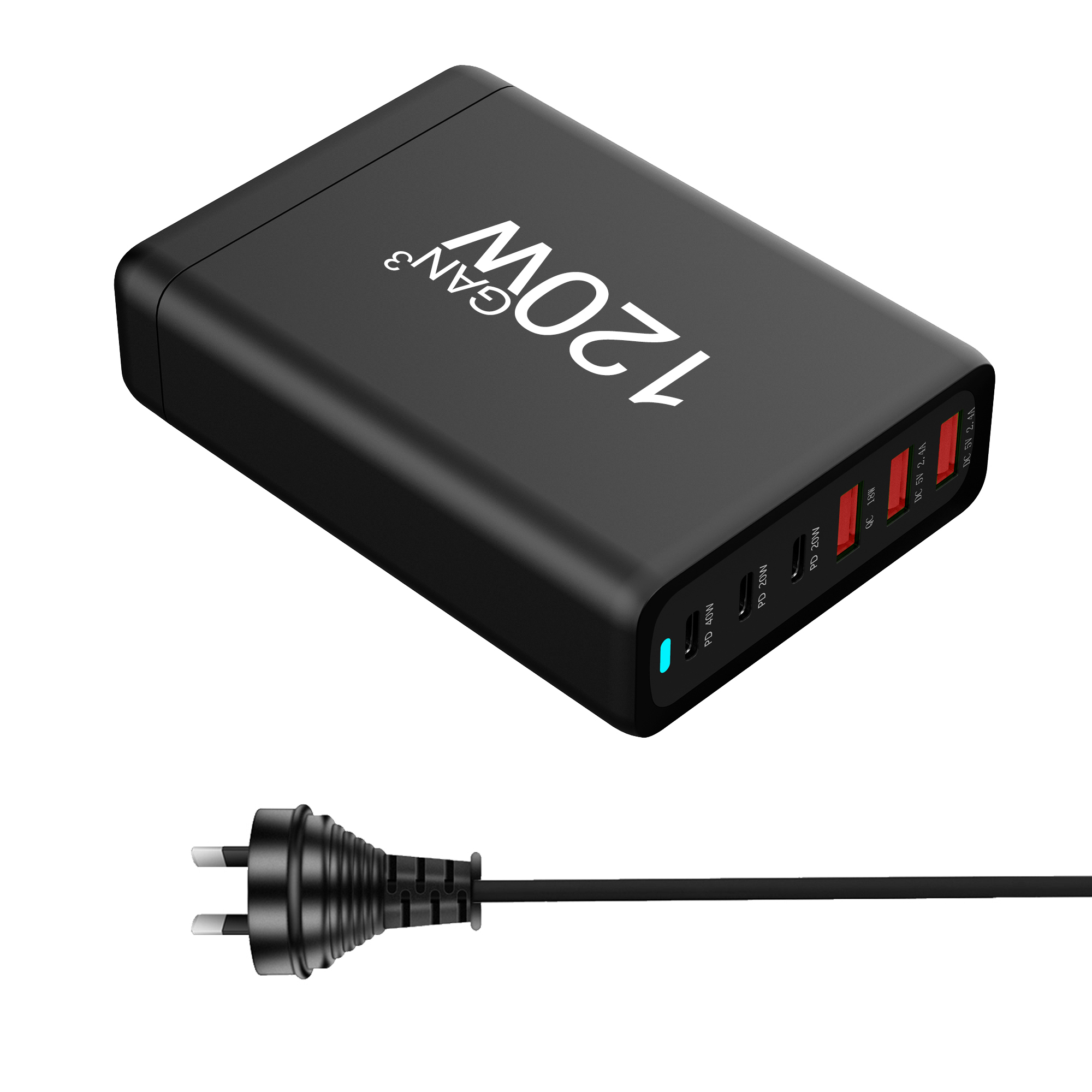 120w 200w gan oplader 6 poorten usb type c pd oplader snellader 3.0 usb type c snellader mobiele telefoon usb oplader: Il
