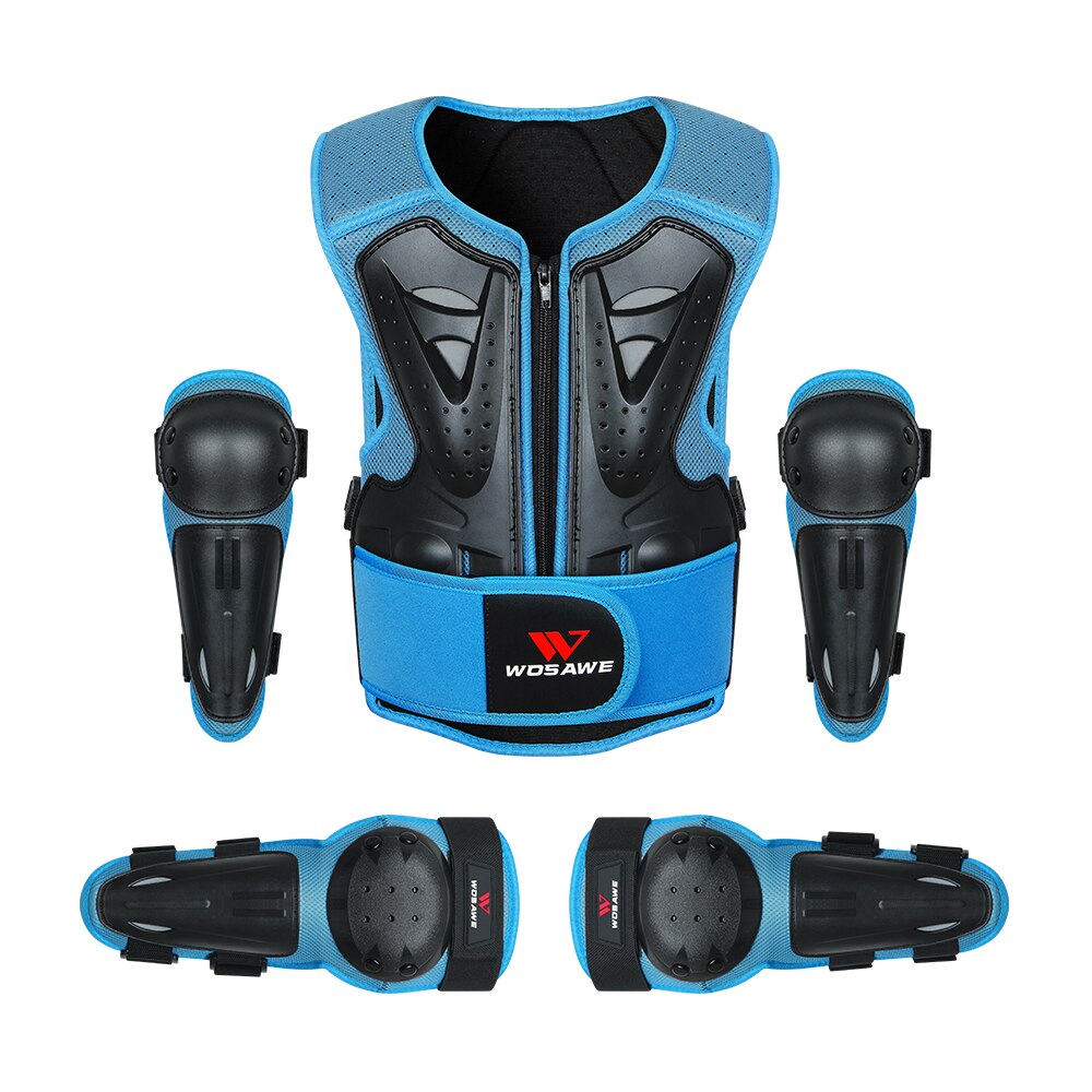 Gilet De Protection Motocross Pour Enfants WOSAWE - Armure Poitrine/dos, Réglable, Noir