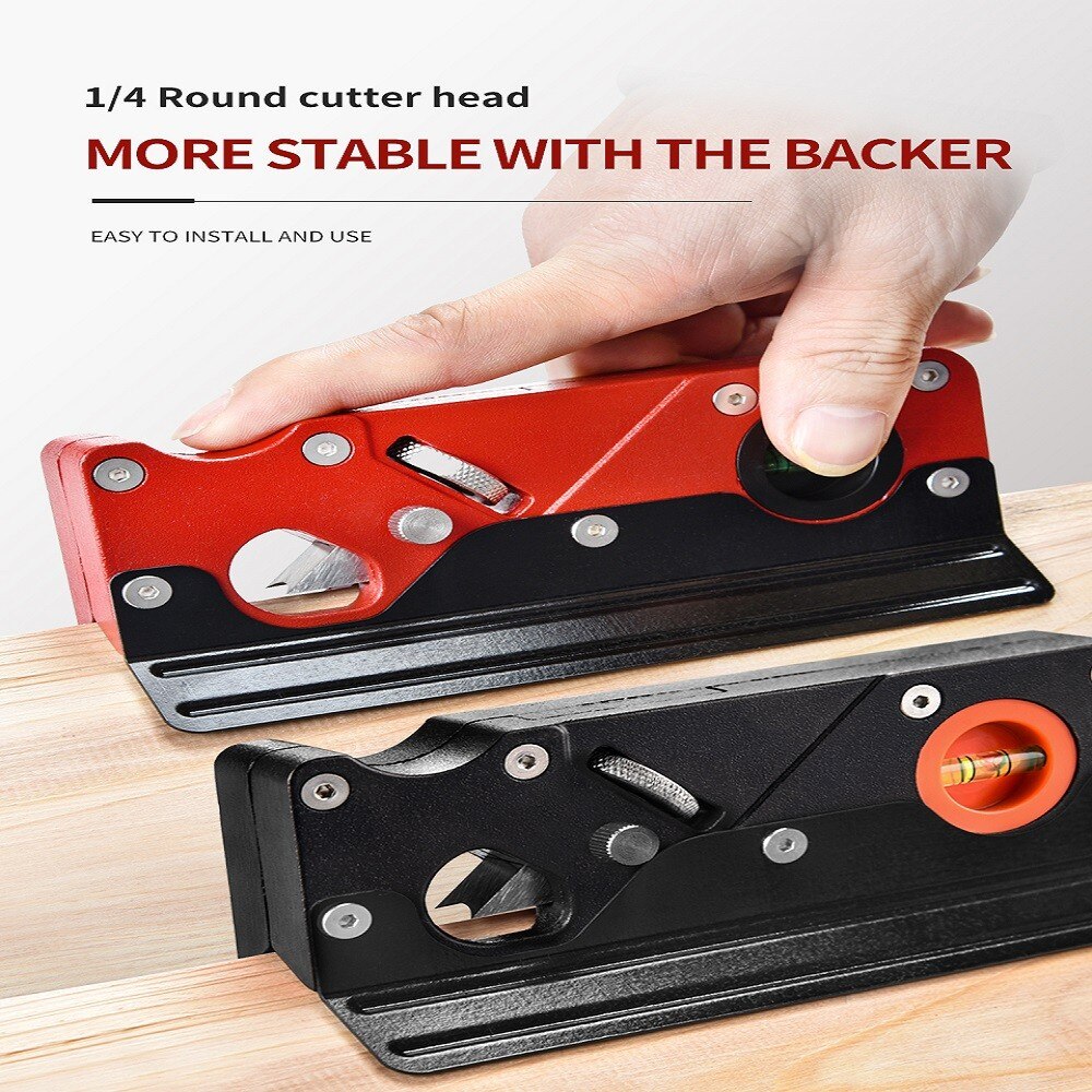 1pcs Chamfer Hand Planer With Backer Woodworking Edge Corner Plane Manual Carpenter Wood Planes Trimming Chamfering W/Spirit Bub