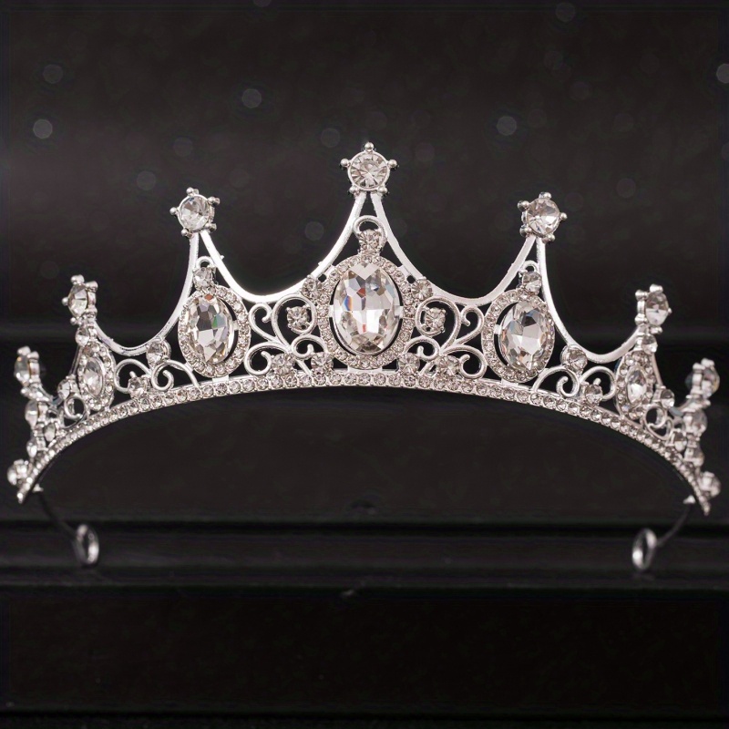 Barokke Kristallen Tiara's En Kronen Strass Prom Diadeem Kroon Tiara Voor Vrouwen Bruid Bruids Bruiloft Haaraccessoires Sieraden: Goud-kleur