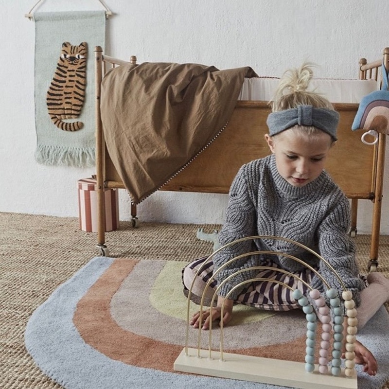 CARPETIA Vloerkleed voor de kinderkamer, wolken, roze