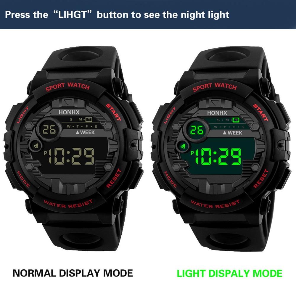 Honhx Luxe Heren Digitale Led Horloge Datum Sport Mannen Outdoor Elektronische Horloges Waterdicht Polshorloge Klok Mannelijke Relogio