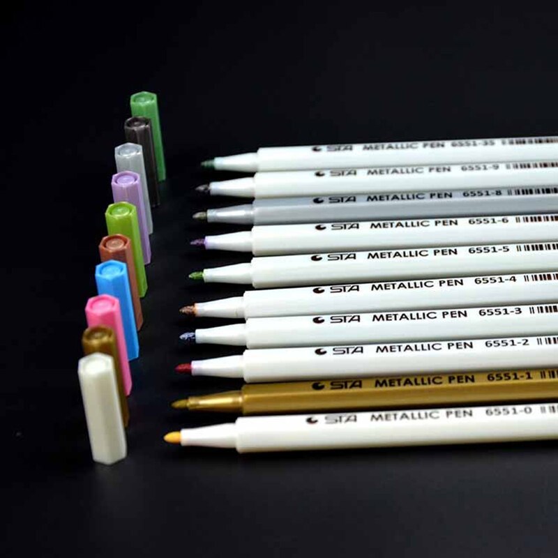 10 Stks/partij Kantoorbenodigdheden Scribble Pen Glazen Pen Highlighter Voor Papier Diy Tekening Kleuren Set Voor Schoolbenodigdheden