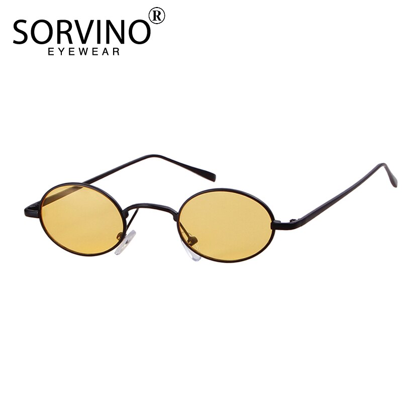 SORVINO Skinny Steampunk Oval Sunglasses Women Vintage Small Steam Punk Goggles Gold Tiny Sun Glasses Shades SN229