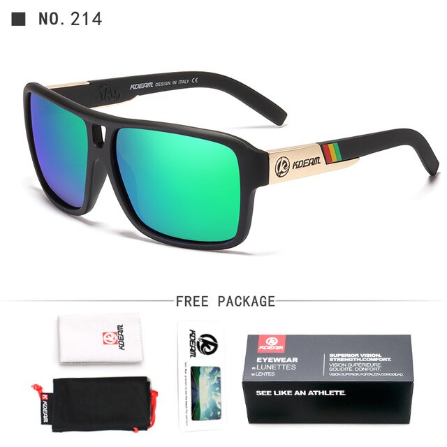 Kdeam originele gepolariseerde vierkante zonnebril voor heren zomer outdoor & reizen  uv400 brillen heren sport stijl zonnebrillen  gr6: C214