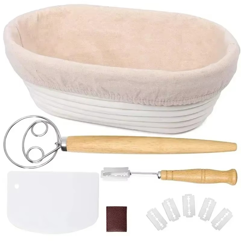 Cesta a prueba de pan, juego Banneton o herramientas para pan, cesta de mimbre Natural opcional, fermentación de masa, cesta para pan, utensilios para hornear