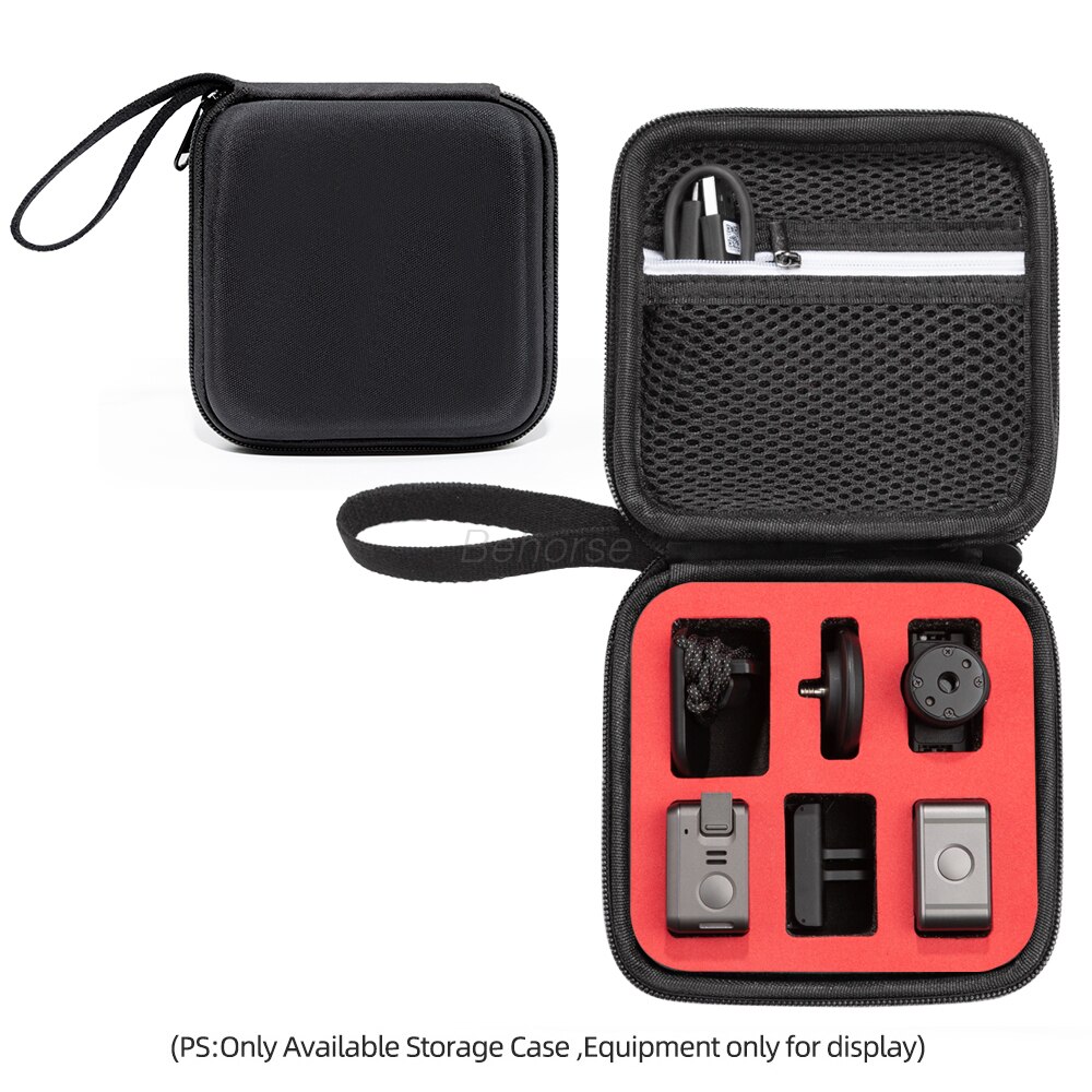 Carrying Case For DJI Action 2 Camera Durable Storage Bag Portable Handbag For DJI Osmo Action 2 Sports Camera Case Accessories: Black3 inner red