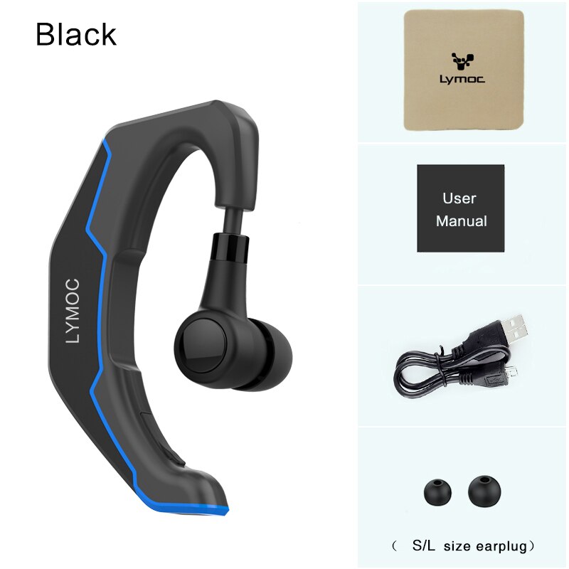 LYMOC Q3 Upgrade Bluetooth Headsets Auto Sport Draadloze Koptelefoon HD MIC Handsfree Telefoon hoofdtelefoon Rit Motorcycle Fiets voor iPhone: Blackblue
