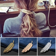 Qingwen 1 Pcs hair ornaments Leaf Shape Women Hair Clips Barrettes Feather Hair Styling Accessories Tools CE0515/w