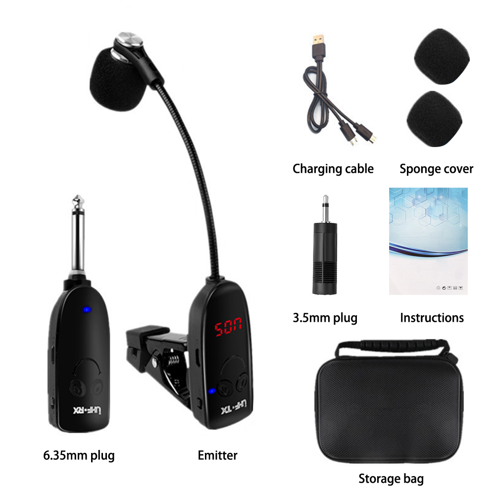 Sax Trumpet Trombone Special Wireless Microphone Instrument Pickup Amplifier Recording Performance Outdoor Performa: Default Title