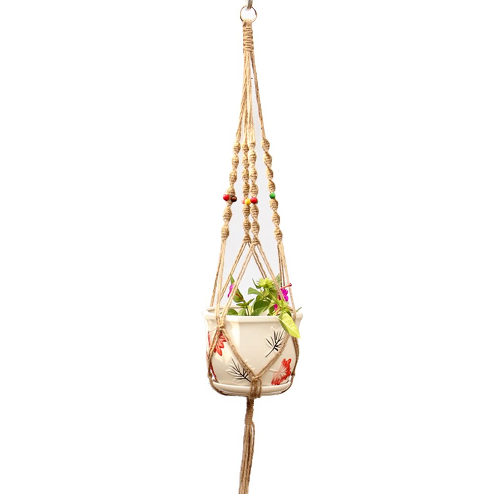 Linen Rope Hanging Baskets Flowers Plants Pot Hanger Net Hanging Basket Holder Net Flowerpot Wall Decor Home Garden Decoration