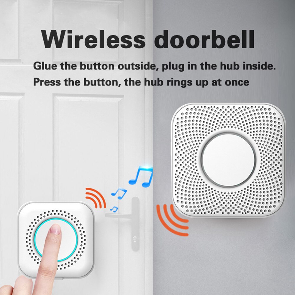 PGST PJ16 Home Security Welcome Wireless Doorbell Intelligent Home Door Bell 36 Songs Smart Chimes Doorbell Alarm LED light