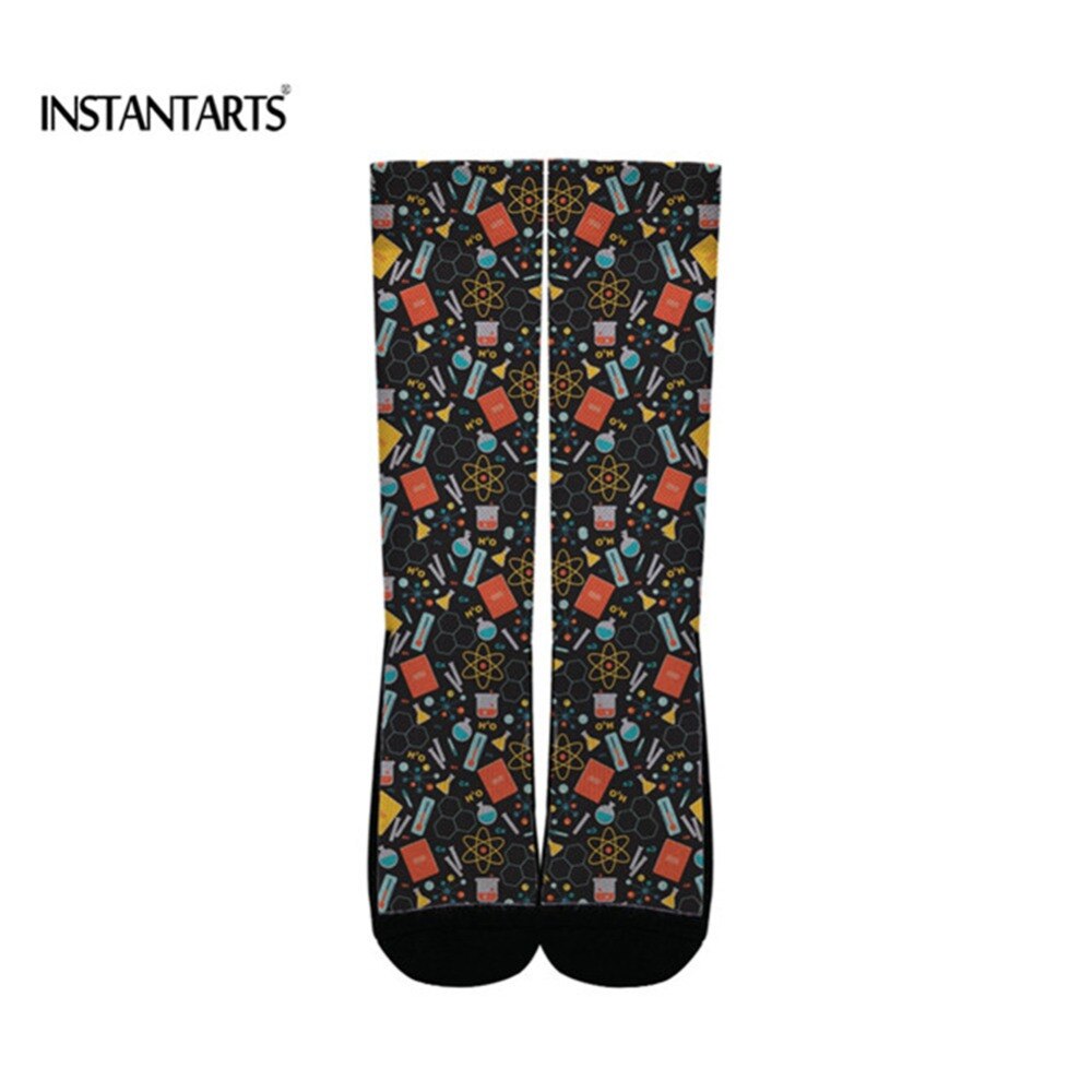 INSTANTARTS Elastic Socks Women Chemistry Printed Basketball Soccer Sport Socks Outdoor Running Fitness Socks