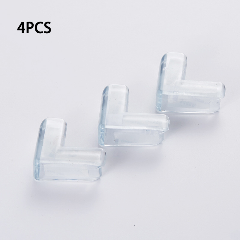 Protector de esquina de silicona para muebles, funda de seguridad Anticolisión de vidrio para mesa, borde de esquina, cojín Protector para bebé, 4/8/16 piezas: 4pcs Ltype