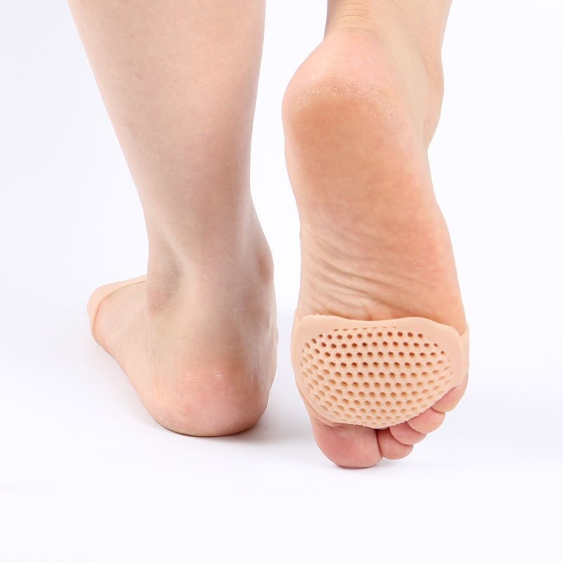 1 Paar Silicone Gel Inlegzolen Pads Kussens Voorvoet Pijn Ondersteuning Front Voeten Care Hak Schoenen Anti Slip Pads