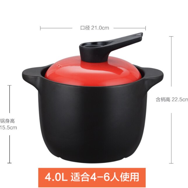 Cazuela guiso olla de cerámica de alta temperatura de salud bote de sopa olla cazuela guiso olla de sopa de avena olla abierta fl