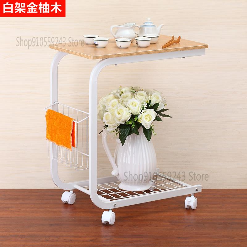Side Table Movable Solid Wood Small Coffee Table Simple Living Room Sofa Side Table Side Cabinet Nordic Corner Table Bedside Sma: 11