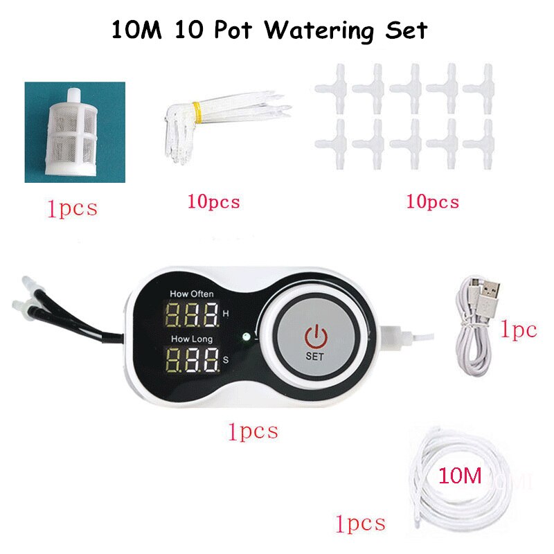 Automatic Watering Timer Indoor Garden Irrigation Timer Home Drip Irrigation Self Watering System Smart Garden Self-Watering: 10M 10Pot Watering