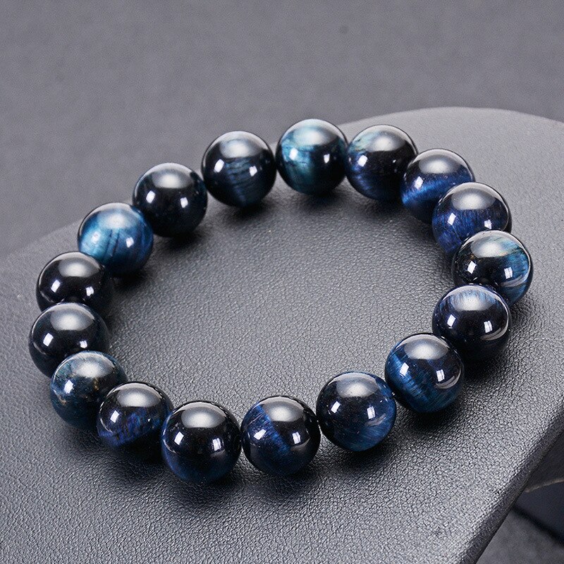 Mode 6 Mm 8 Mm 10 Mm 12 Mm Royal Blue Tijger Ogen Kralen Armband Mannen Charm Natuursteen Braslet voor Man Handgemaakte Sieraden Pulseras: 12mm / 17 cm