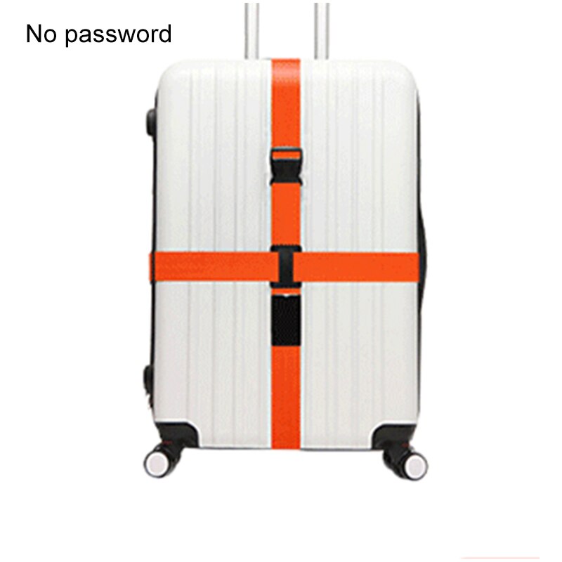 Luggage Strap Cross Belt Packing Adjustable Travel Suitcase Travel Accessories For Trolley Suitcase Safe Packing Belt: Orange No password