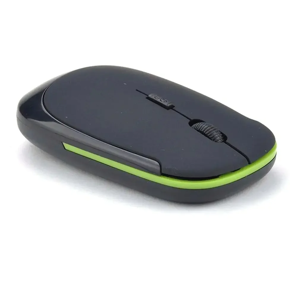 Portable 2.4GHz Wireless Mouse + USB Receiver 1600DPI 10m Gaming Mouse for Macbook Laptop PC: black