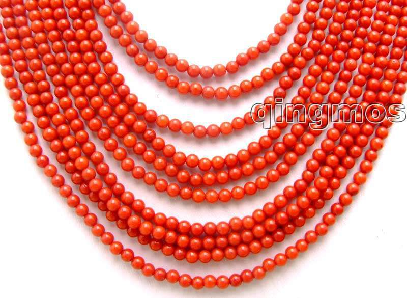 Di Lusso in VENDITA Bella 10 Fili 4 MM Rosso Rotondo di Alta Qualità corallo 18-23 "lungo collana-nec5777 tutto'ingrosso/Trasporto libero al minuto