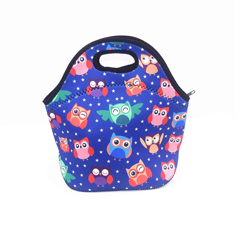 Thermische Geïsoleerde Print Neopreen Lunch Tas Voor Vrouwen Kinderen Lunch Zakken Koeler Isolatie Lunch Box Voedsel Zak: D