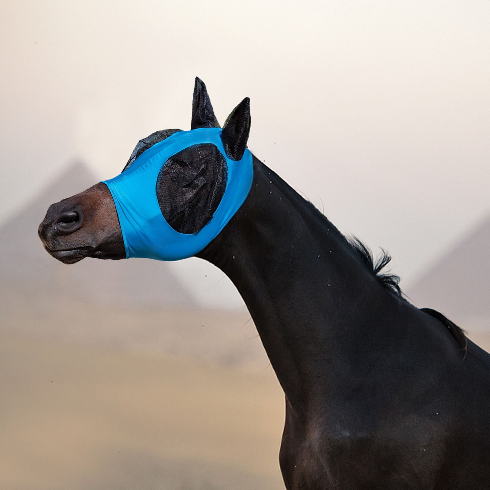 Anti Fly Mesh Equine Mask Horse Mask Stretch Bug Eye Horse Fly Mask With Covered Ears Horse Fly Mask Long Nose With Ears 1PC