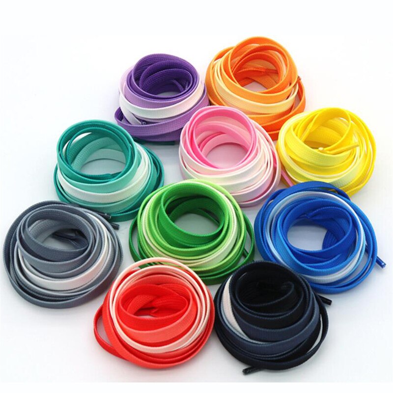 Cordones coloridos a la para zapatillas, cordones de lona de seda con gradiente de caramelo, arcoíris en crecimiento, 1 par