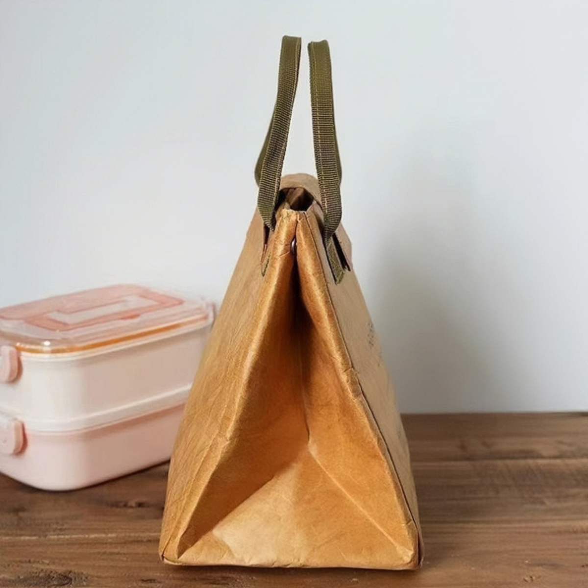 Papiertüte Thermotasche benutzerdefinierte tragbare Lunchtasche Kraftpapier gekühlte Bento-Tasche Büroangestellte tragbare Lunchbox-Tasche
