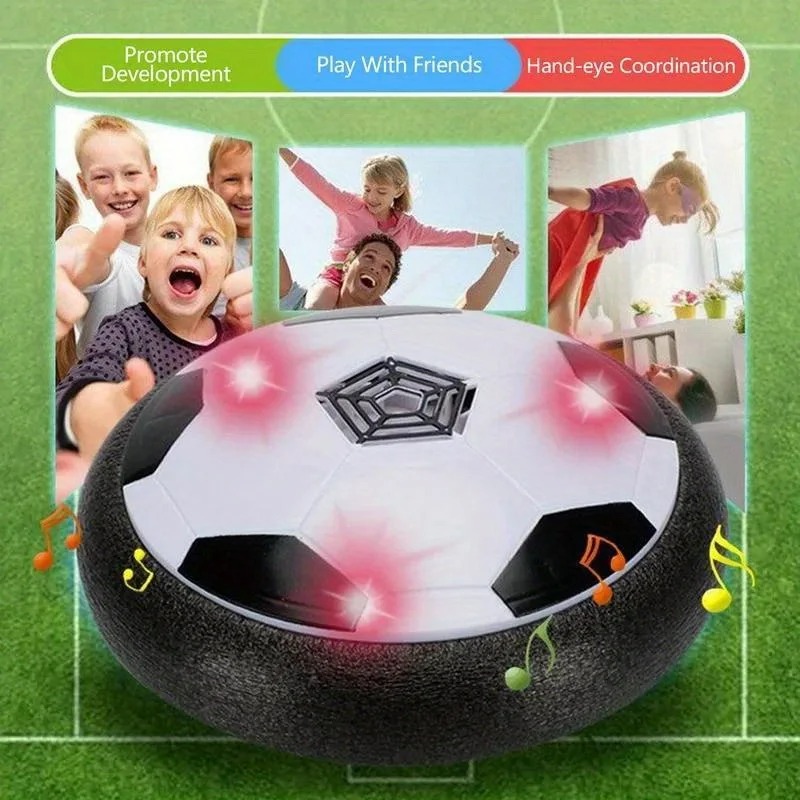 Fjädring luftfotboll elektrisk levitering sportleksak abs svävar fotboll med led-ljus inomhus kollisionsundvikande för barnleksak