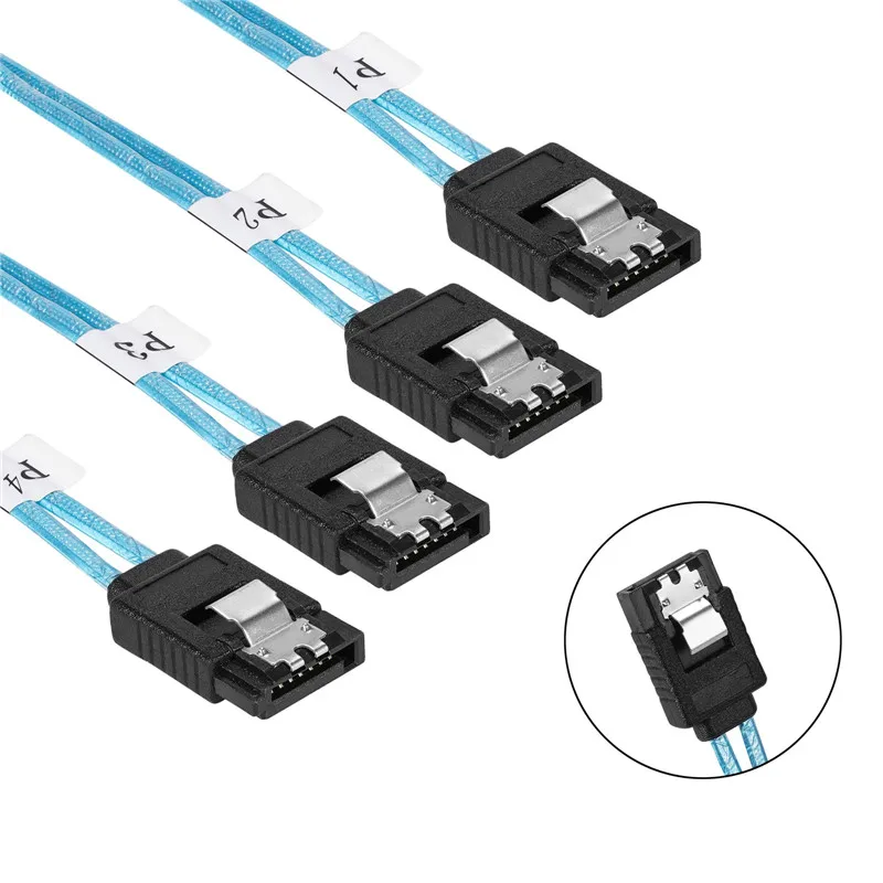 Câble SATA-III 4 pièces/6 pièces/8 pièces/ensemble-12Gbps vers câble SATA de remplacement pour Bitcoin ordinateur-serveur CD DVD disques Raid HDD-SSD