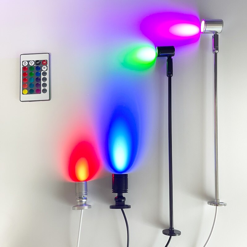 Etrnled usb led rgb spotlight mini downlight teto controle remoto pode ser escurecido luz do ponto armário de jóias vitrine lâmpada contador